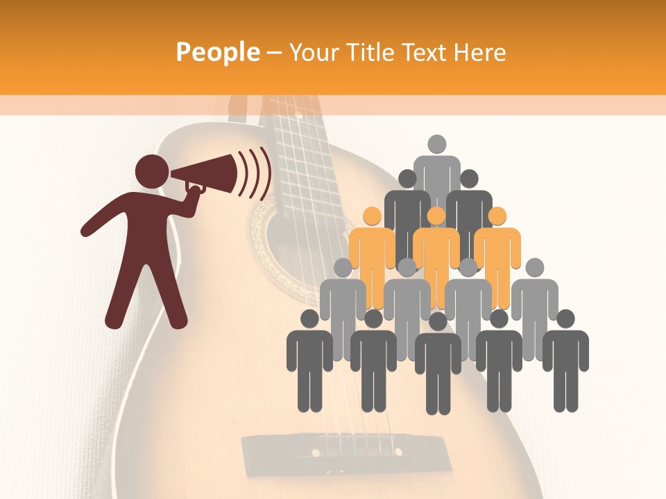 Guitar In A Corner Of Room. Bottom View. Wide Angle. PowerPoint Template