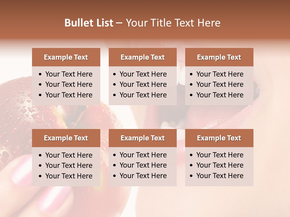 Beautiful Young Woman Eating An Apple. Isolated Over White PowerPoint Template