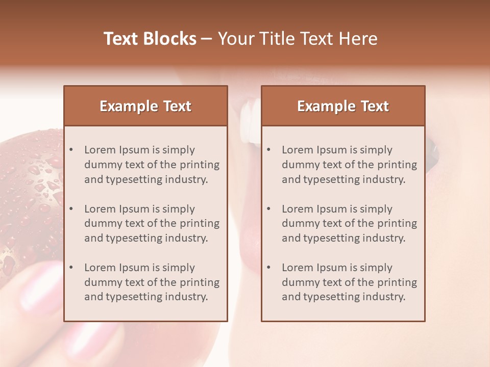 Beautiful Young Woman Eating An Apple. Isolated Over White PowerPoint Template