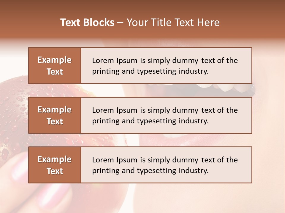 Beautiful Young Woman Eating An Apple. Isolated Over White PowerPoint Template