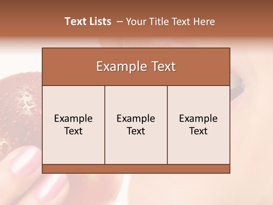 Beautiful Young Woman Eating An Apple. Isolated Over White PowerPoint Template