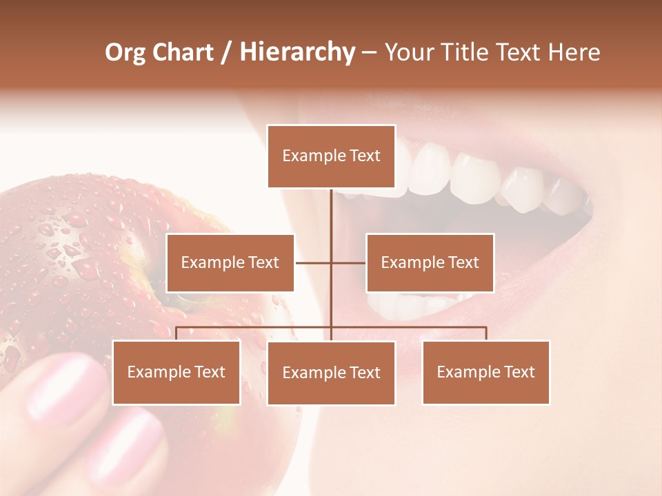 Beautiful Young Woman Eating An Apple. Isolated Over White PowerPoint Template