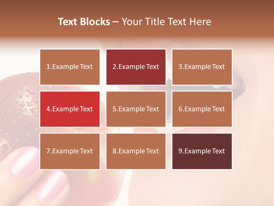 Beautiful Young Woman Eating An Apple. Isolated Over White PowerPoint Template