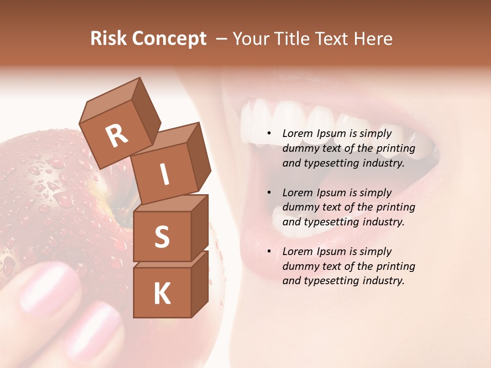 Beautiful Young Woman Eating An Apple. Isolated Over White PowerPoint Template