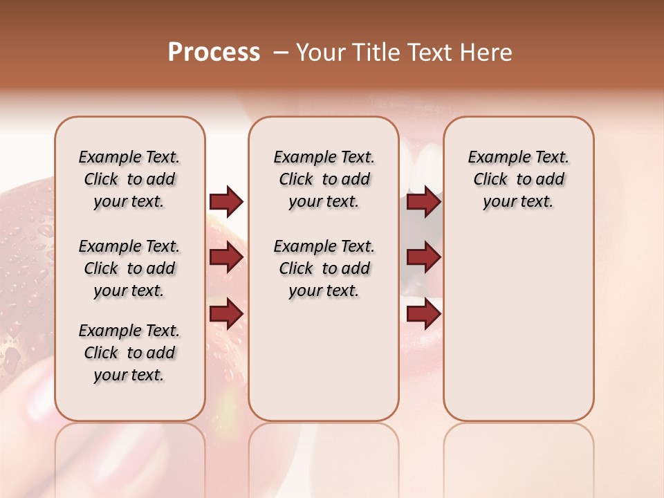 Beautiful Young Woman Eating An Apple. Isolated Over White PowerPoint Template