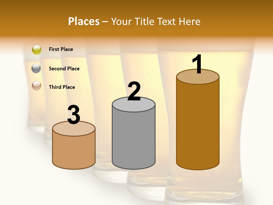A Row Of Beer Pints PowerPoint Template