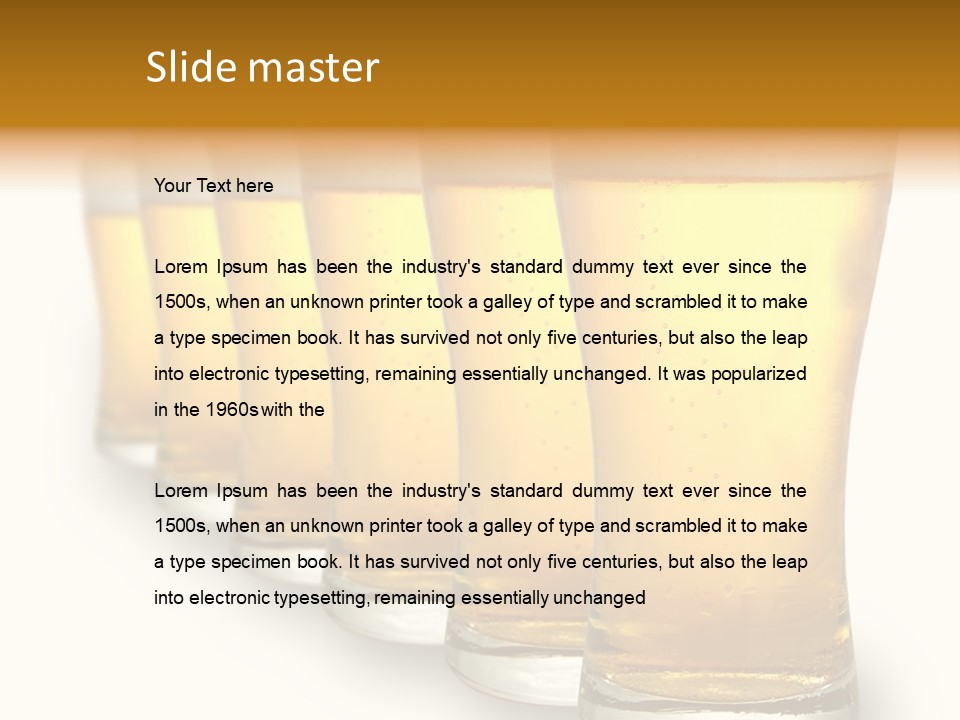 A Row Of Beer Pints PowerPoint Template