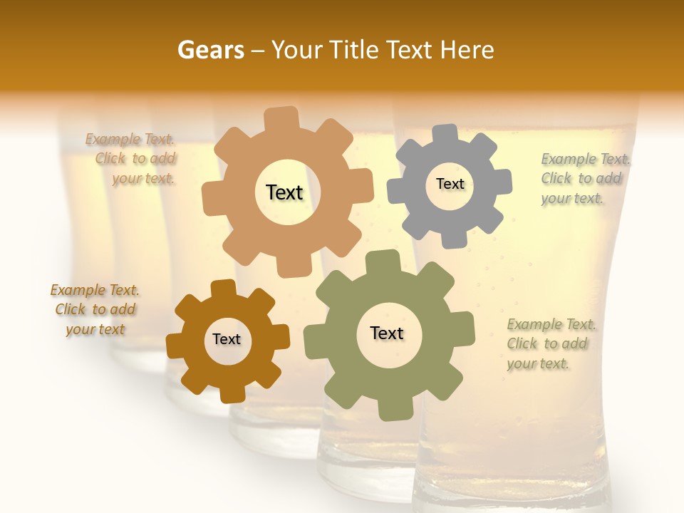 A Row Of Beer Pints PowerPoint Template