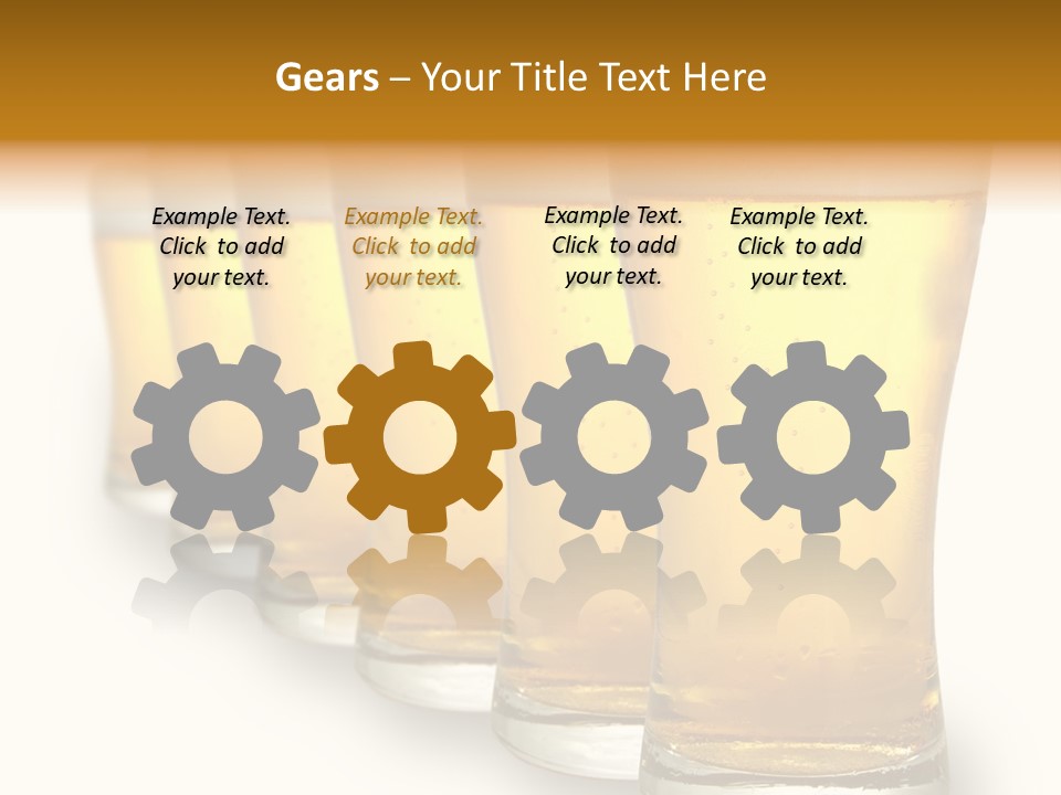 A Row Of Beer Pints PowerPoint Template
