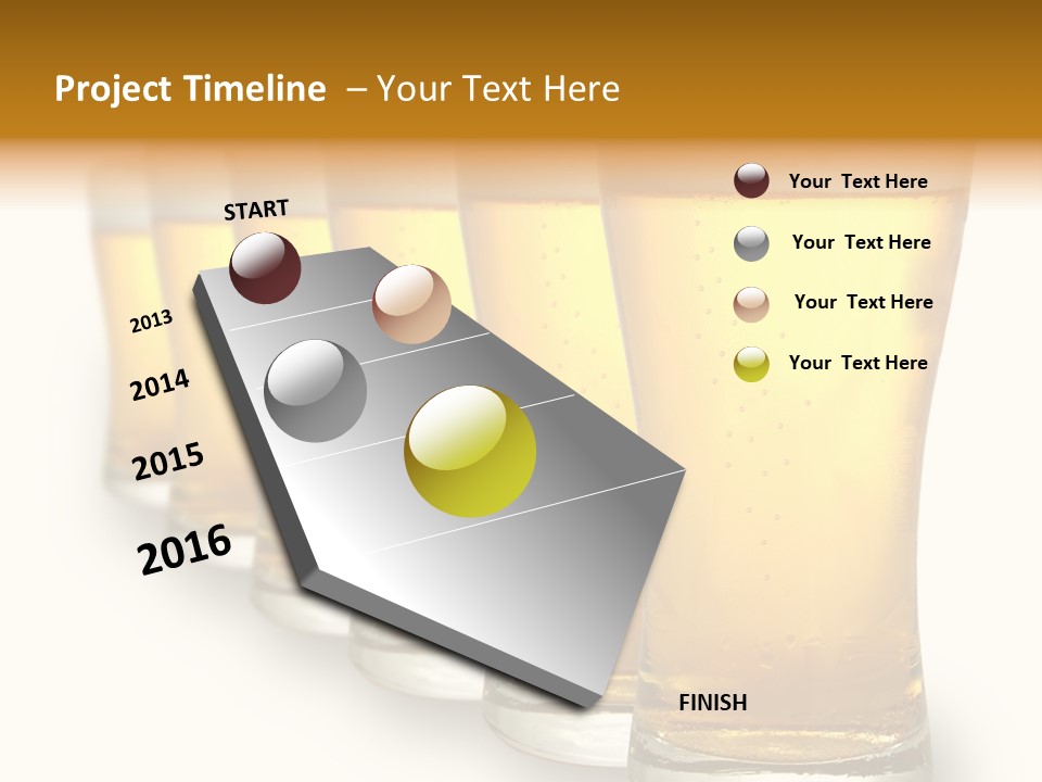 A Row Of Beer Pints PowerPoint Template