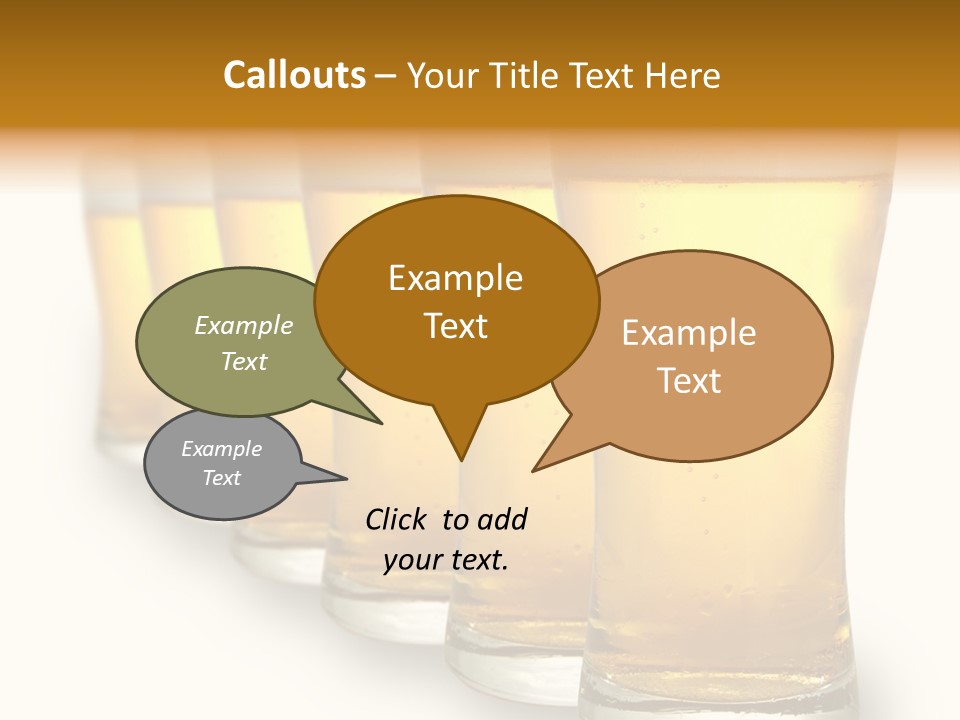 A Row Of Beer Pints PowerPoint Template