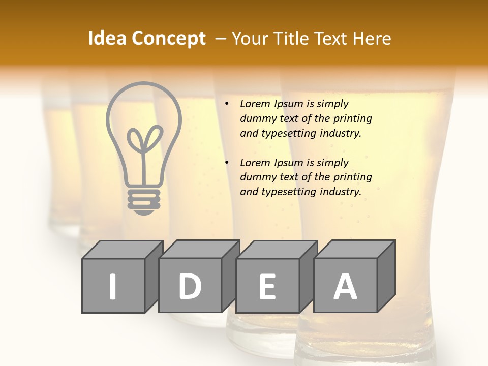 A Row Of Beer Pints PowerPoint Template
