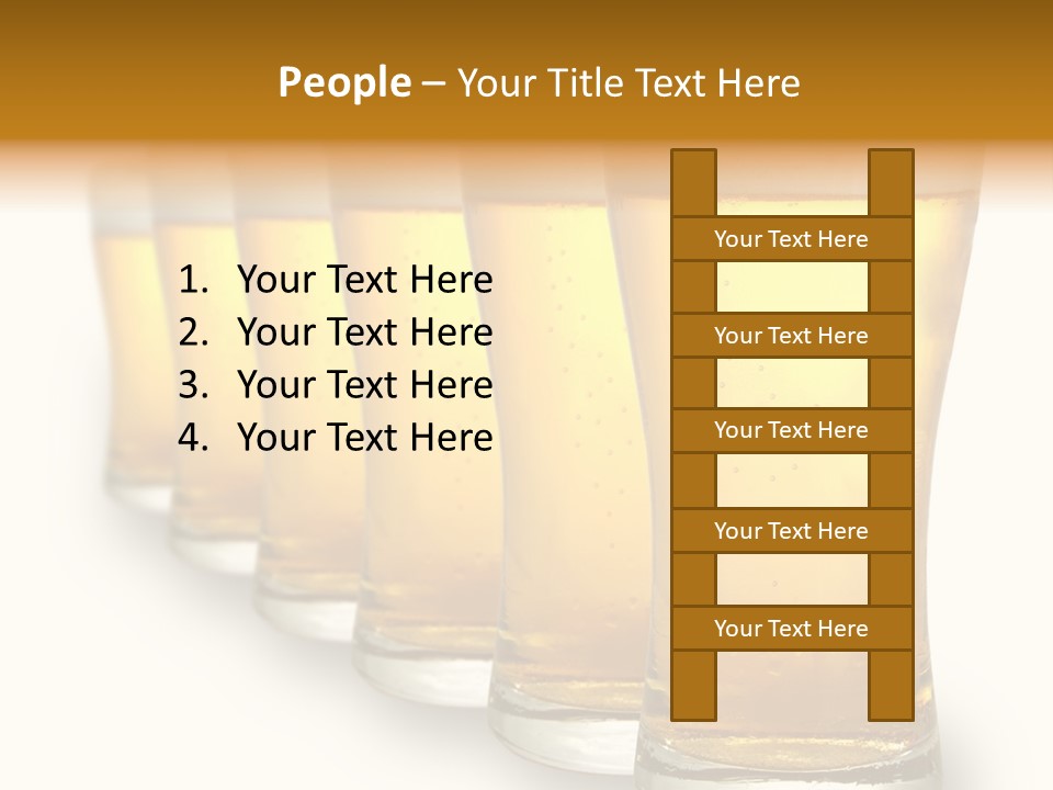 A Row Of Beer Pints PowerPoint Template