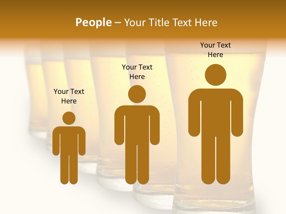 A Row Of Beer Pints PowerPoint Template