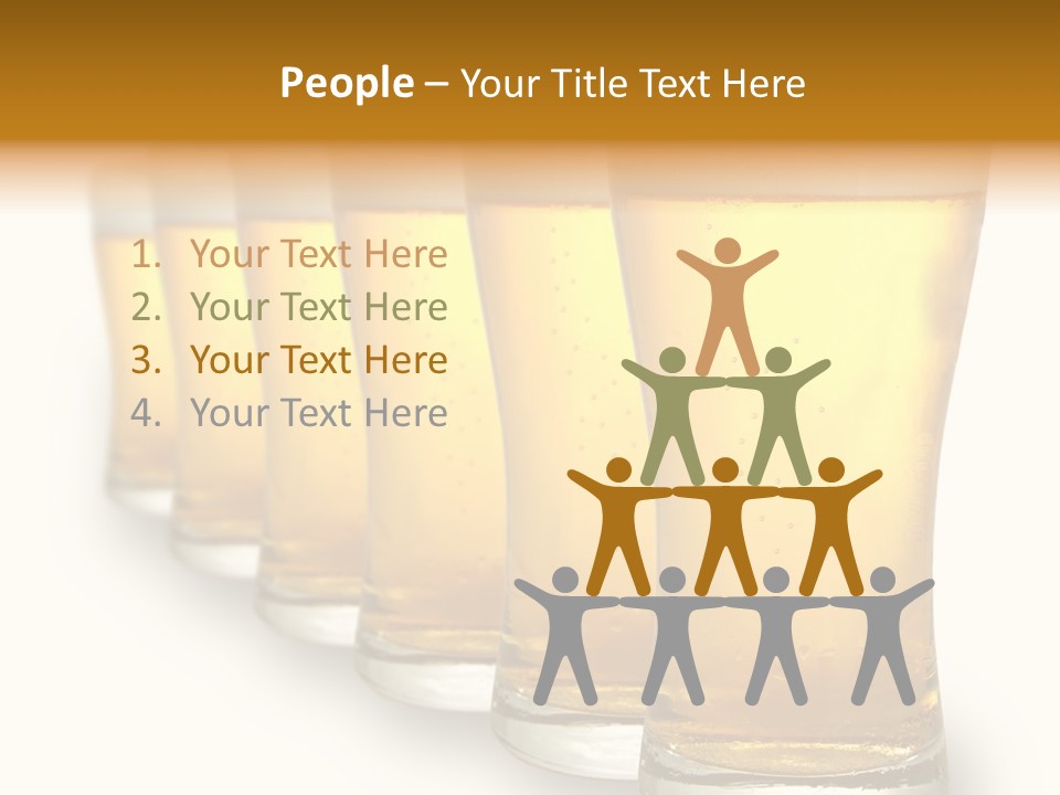 A Row Of Beer Pints PowerPoint Template
