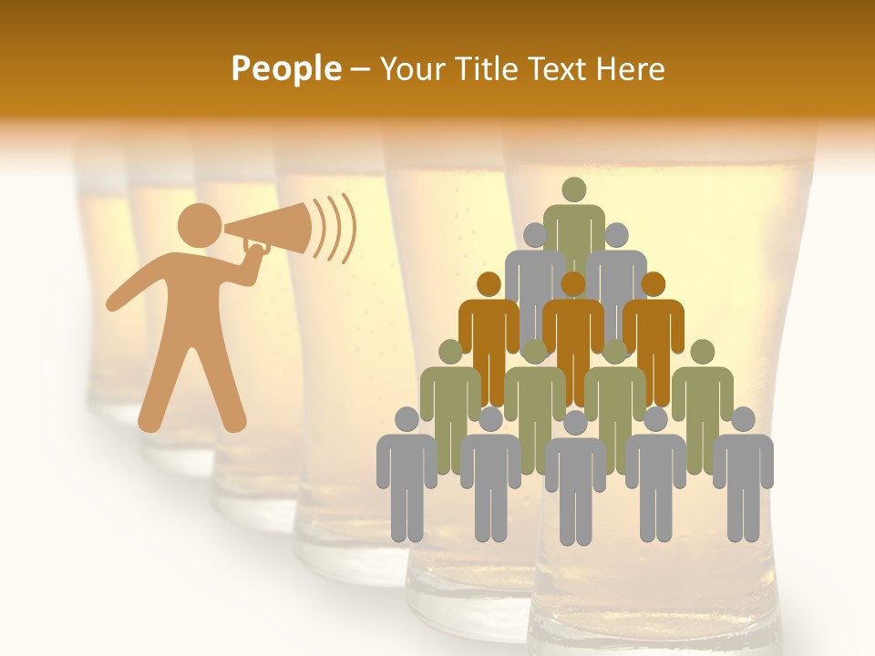 A Row Of Beer Pints PowerPoint Template