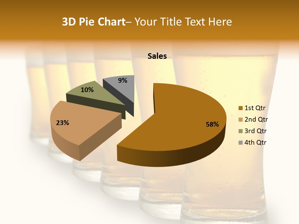 A Row Of Beer Pints PowerPoint Template