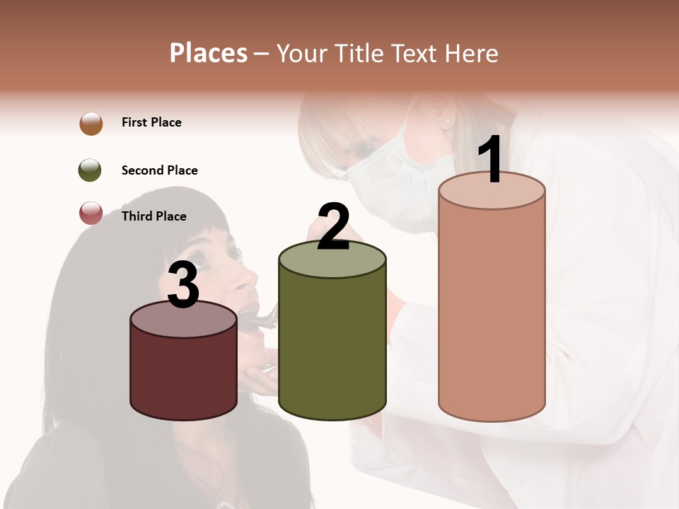 A Woman Getting Her Teeth Brushed By A Dentist PowerPoint Template