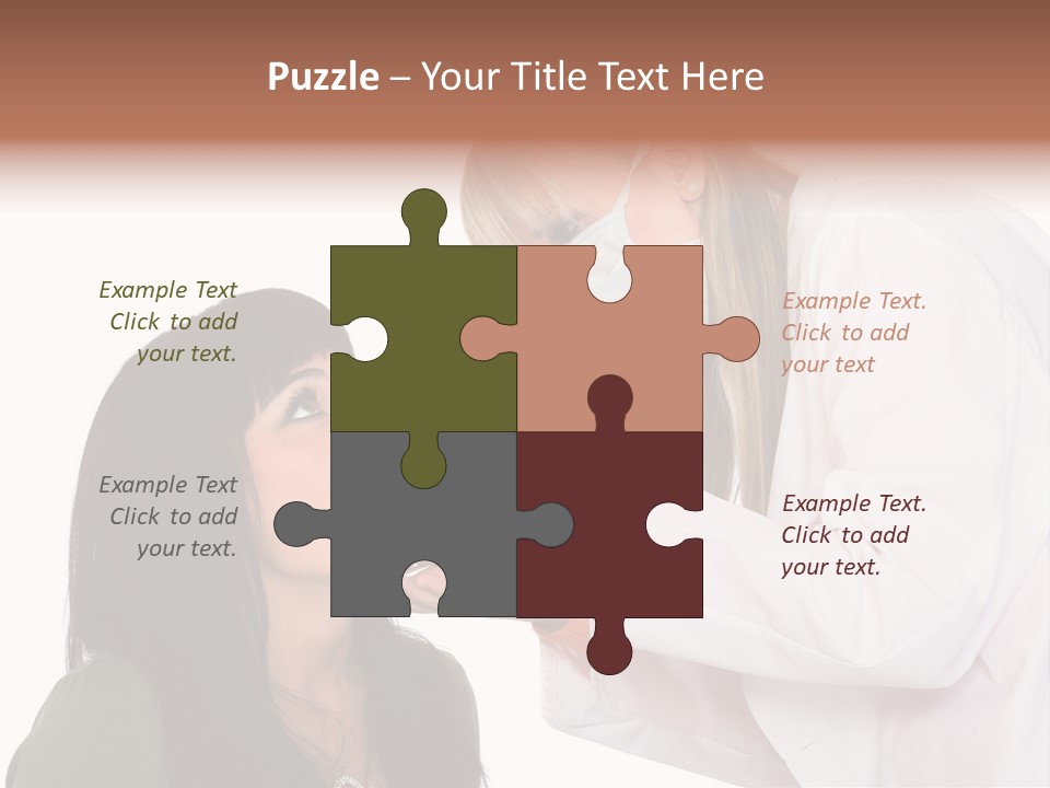 A Woman Getting Her Teeth Brushed By A Dentist PowerPoint Template