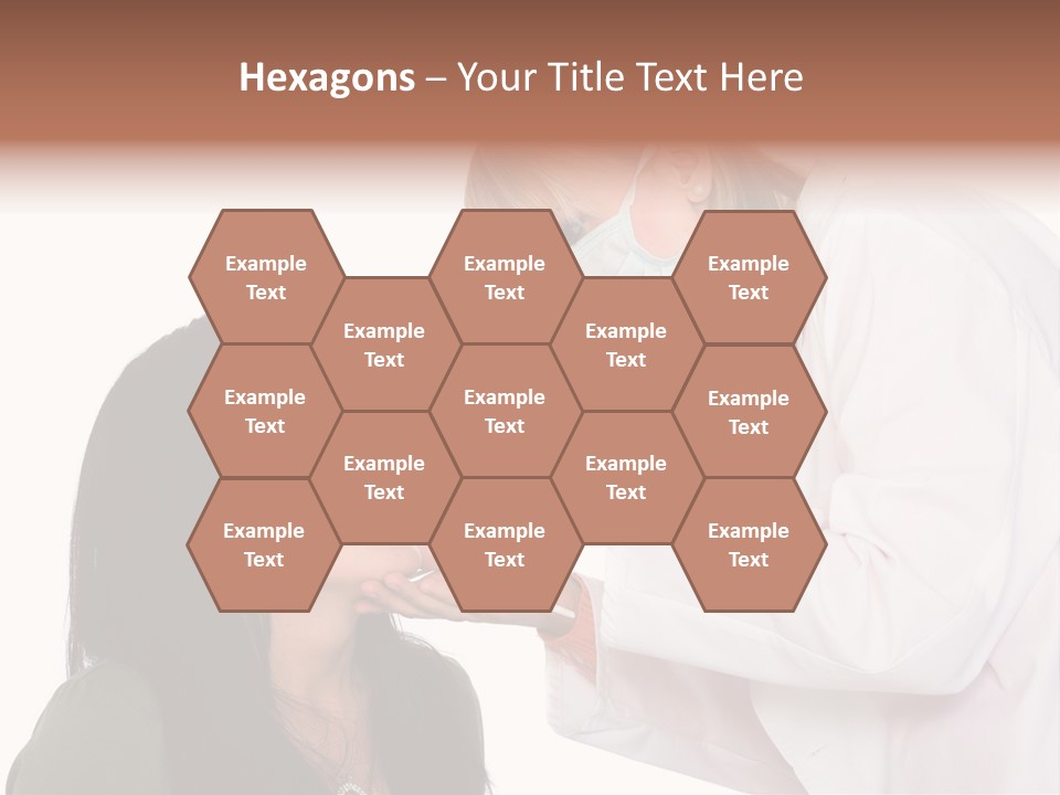 A Woman Getting Her Teeth Brushed By A Dentist PowerPoint Template