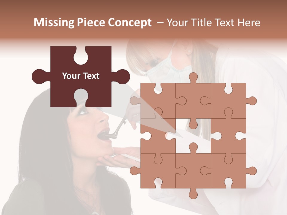 A Woman Getting Her Teeth Brushed By A Dentist PowerPoint Template