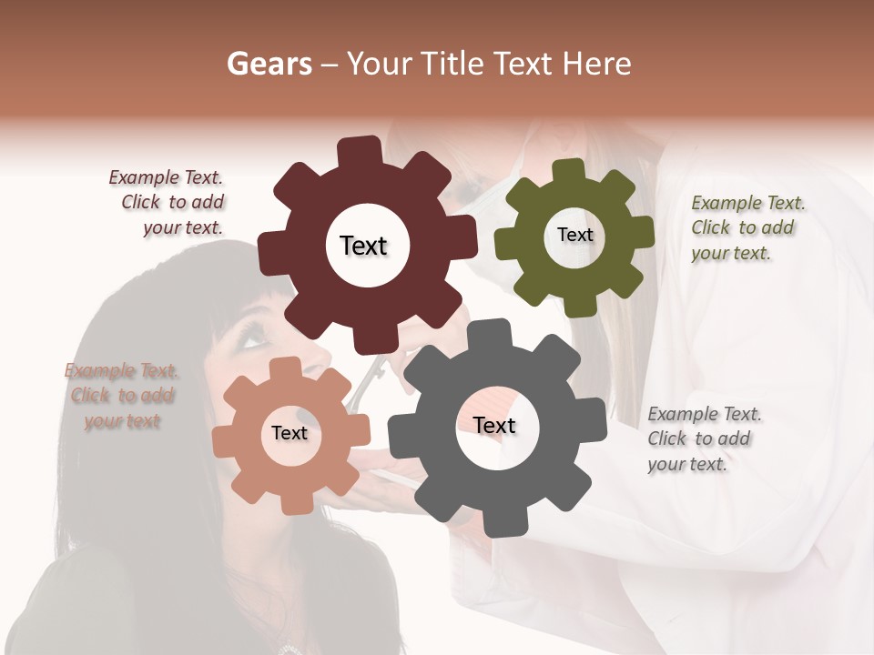 A Woman Getting Her Teeth Brushed By A Dentist PowerPoint Template