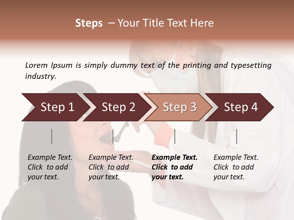 A Woman Getting Her Teeth Brushed By A Dentist PowerPoint Template