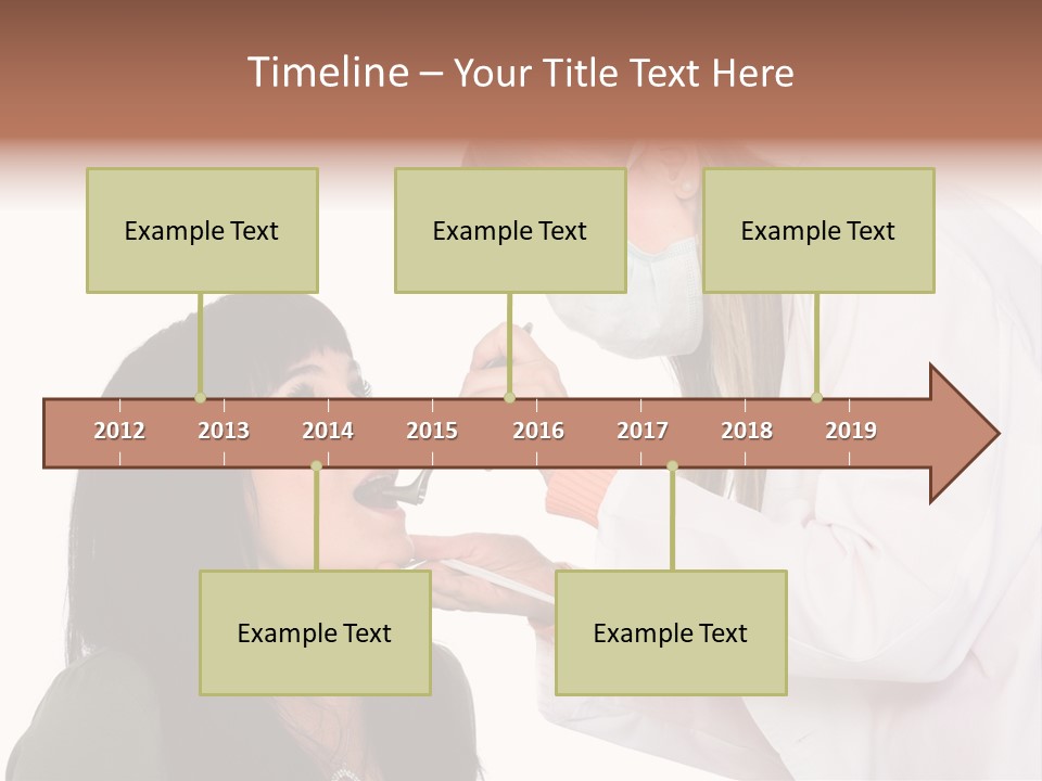 A Woman Getting Her Teeth Brushed By A Dentist PowerPoint Template
