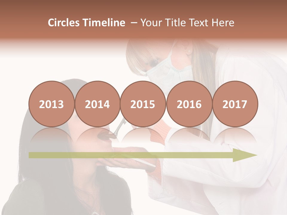 A Woman Getting Her Teeth Brushed By A Dentist PowerPoint Template