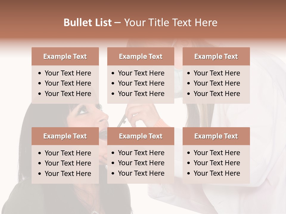 A Woman Getting Her Teeth Brushed By A Dentist PowerPoint Template