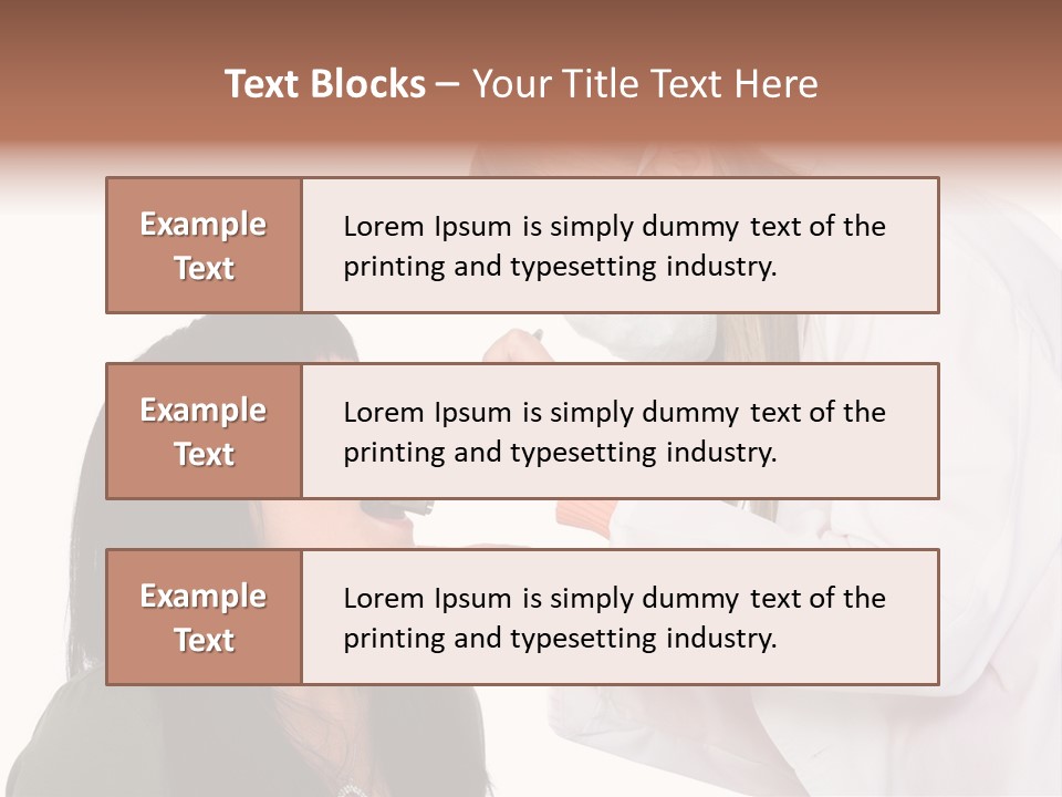 A Woman Getting Her Teeth Brushed By A Dentist PowerPoint Template