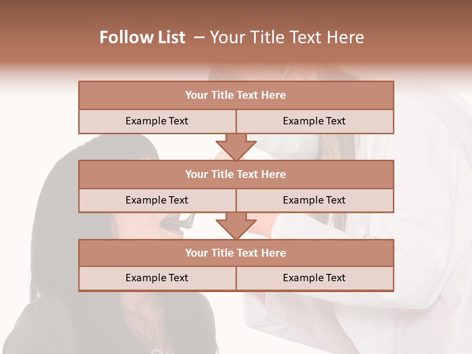 A Woman Getting Her Teeth Brushed By A Dentist PowerPoint Template