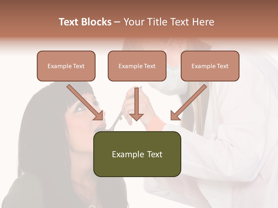 A Woman Getting Her Teeth Brushed By A Dentist PowerPoint Template