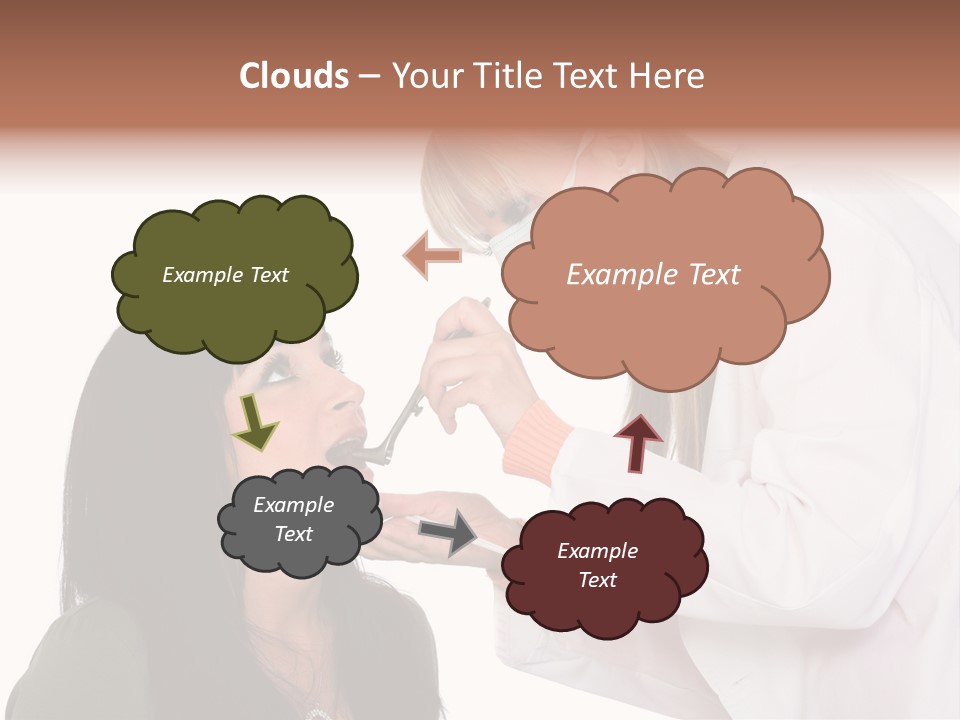 A Woman Getting Her Teeth Brushed By A Dentist PowerPoint Template