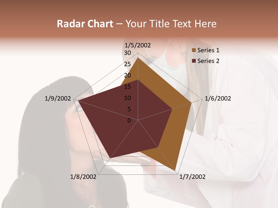 A Woman Getting Her Teeth Brushed By A Dentist PowerPoint Template