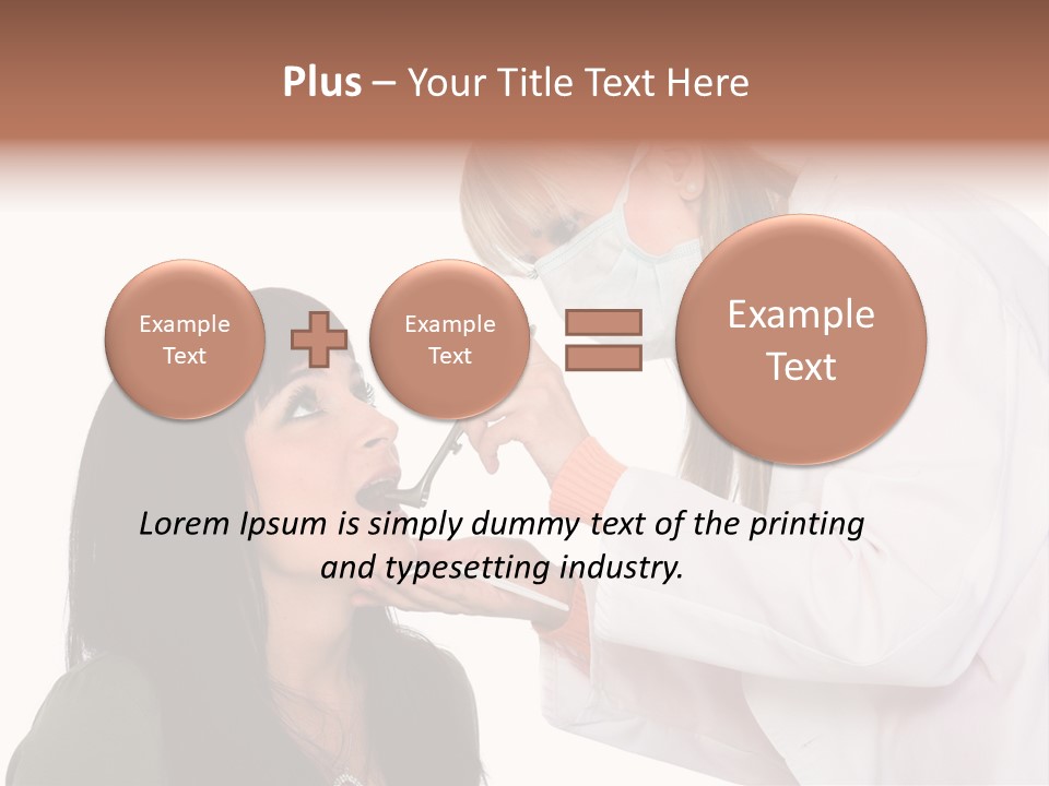 A Woman Getting Her Teeth Brushed By A Dentist PowerPoint Template