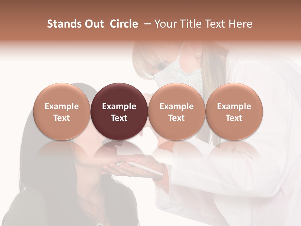 A Woman Getting Her Teeth Brushed By A Dentist PowerPoint Template