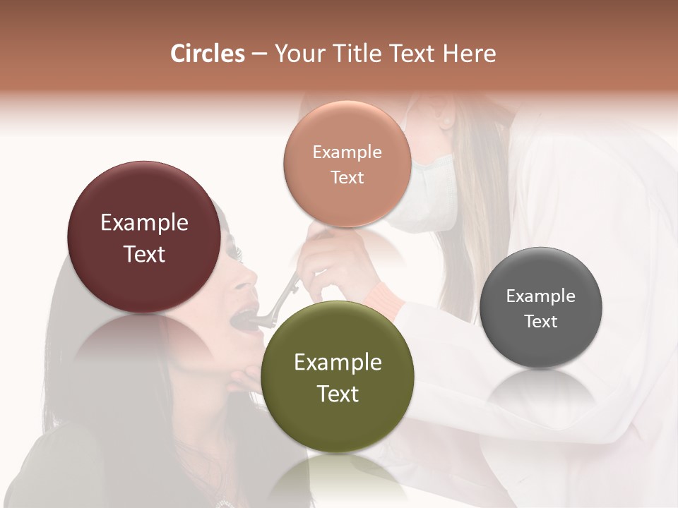 A Woman Getting Her Teeth Brushed By A Dentist PowerPoint Template