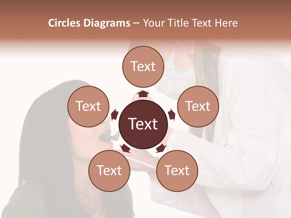 A Woman Getting Her Teeth Brushed By A Dentist PowerPoint Template