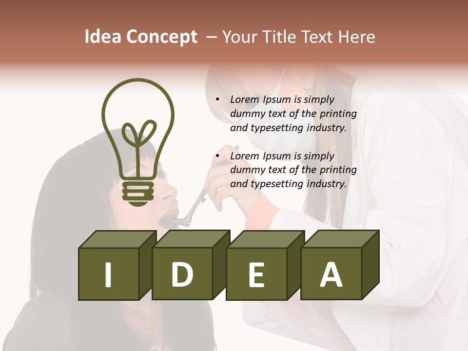 A Woman Getting Her Teeth Brushed By A Dentist PowerPoint Template