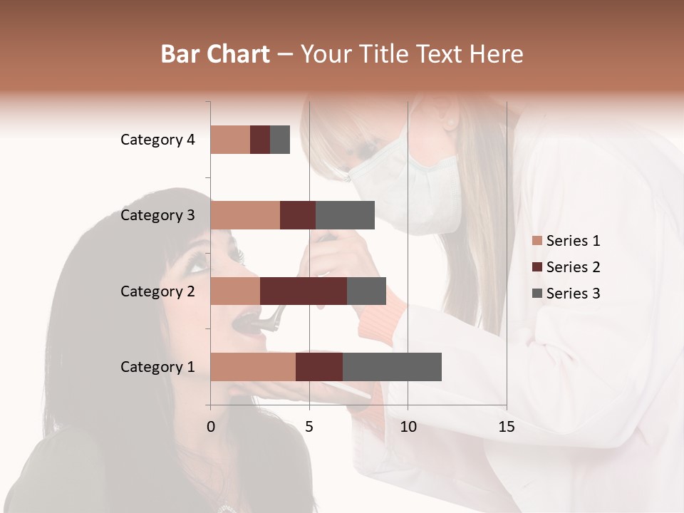 A Woman Getting Her Teeth Brushed By A Dentist PowerPoint Template