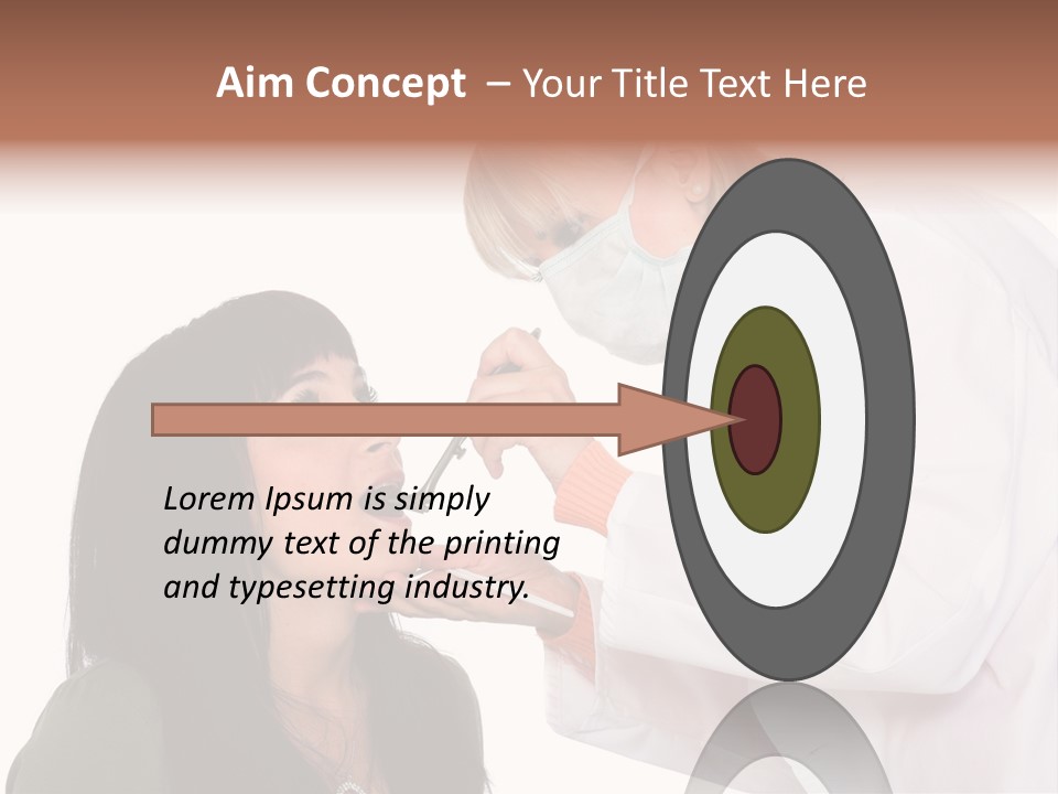 A Woman Getting Her Teeth Brushed By A Dentist PowerPoint Template