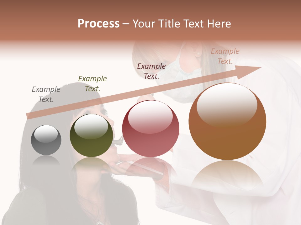 A Woman Getting Her Teeth Brushed By A Dentist PowerPoint Template