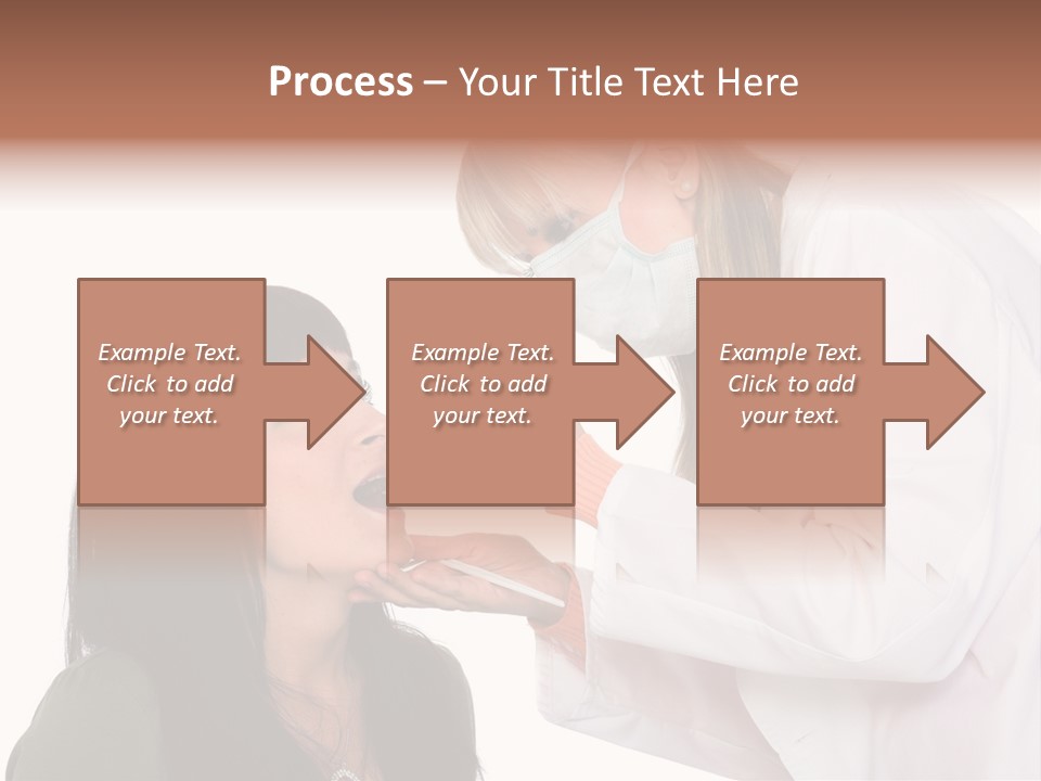 A Woman Getting Her Teeth Brushed By A Dentist PowerPoint Template