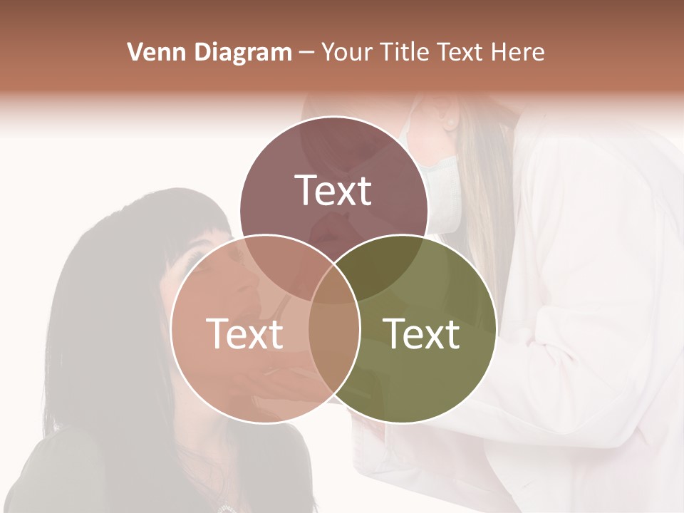 A Woman Getting Her Teeth Brushed By A Dentist PowerPoint Template