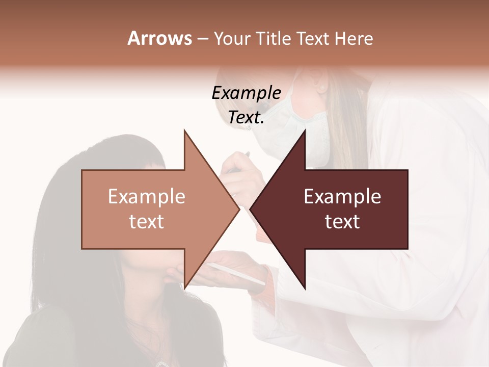 A Woman Getting Her Teeth Brushed By A Dentist PowerPoint Template