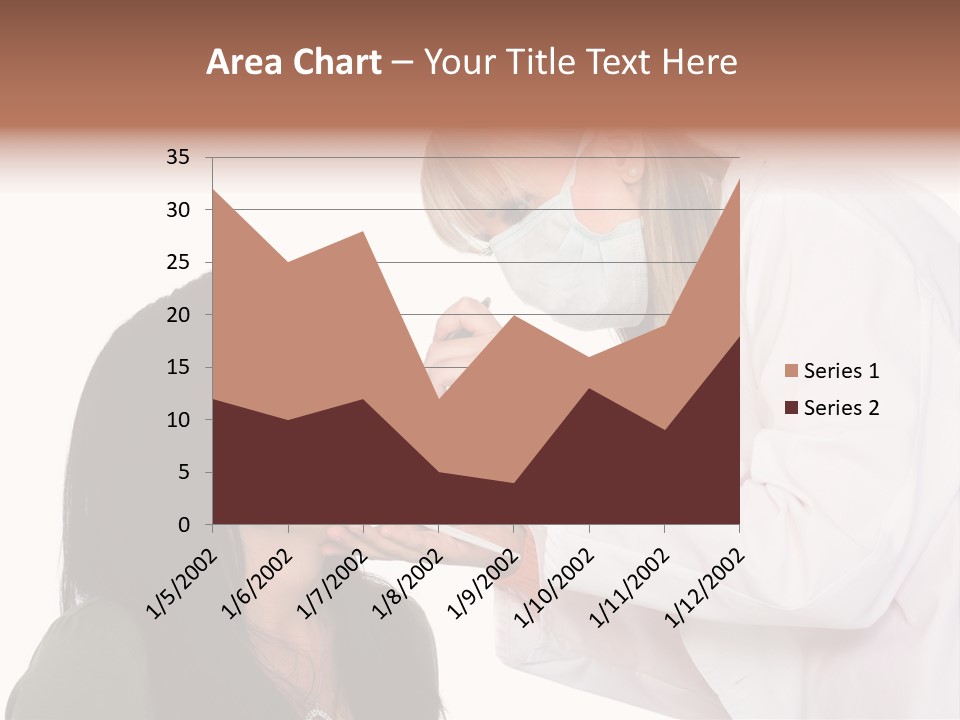 A Woman Getting Her Teeth Brushed By A Dentist PowerPoint Template