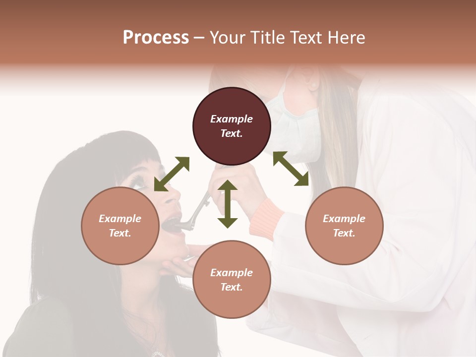 A Woman Getting Her Teeth Brushed By A Dentist PowerPoint Template