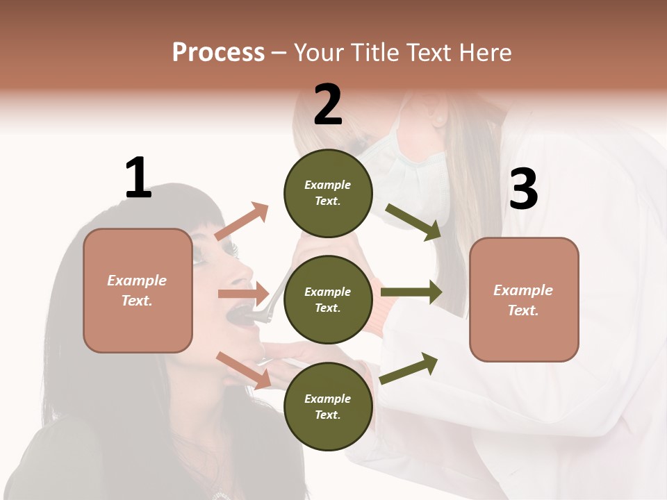 A Woman Getting Her Teeth Brushed By A Dentist PowerPoint Template