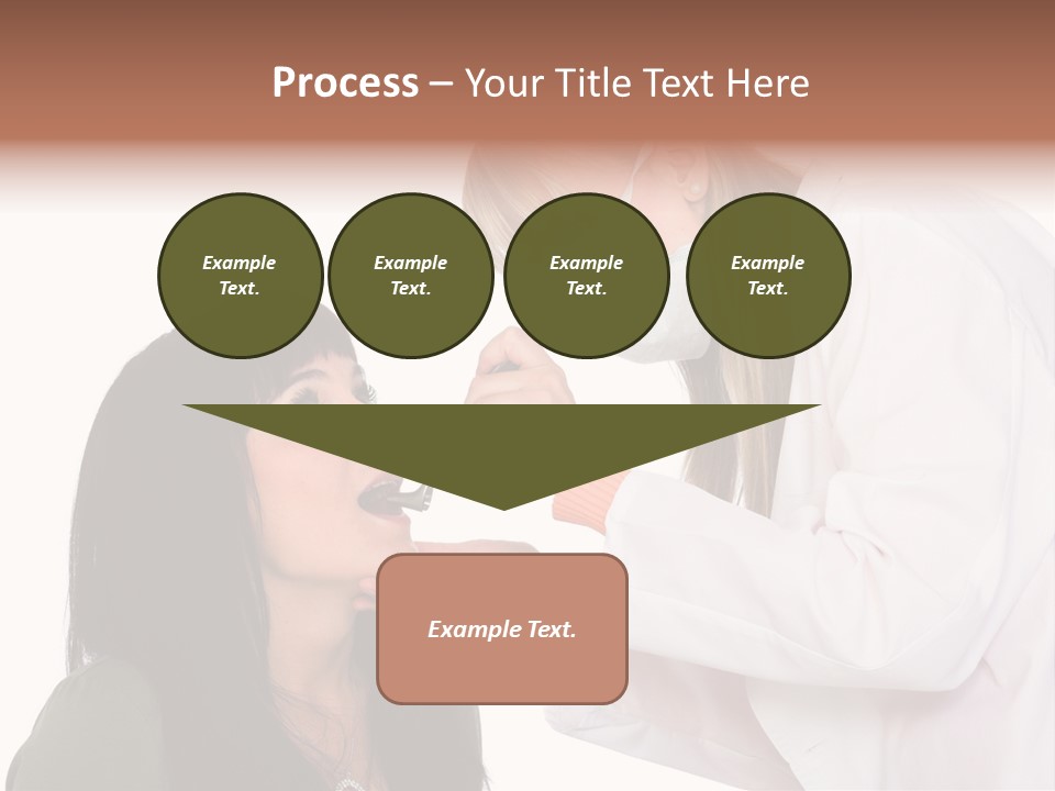 A Woman Getting Her Teeth Brushed By A Dentist PowerPoint Template